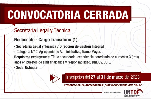 LLAMADO A CONVOCATORIA CATEGORÍA N° 2